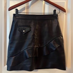 Sandro Black Leather Mini Skirt | Size 1